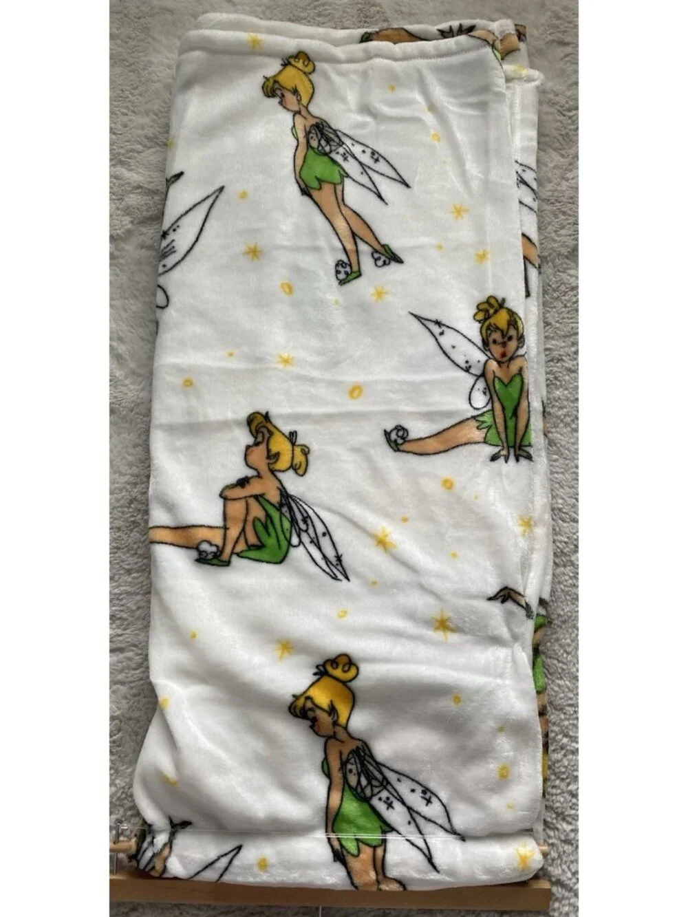 Disney TinkerBell Poses White‎ Soft Throw Blanket 50” X 70” VIRAL NEW